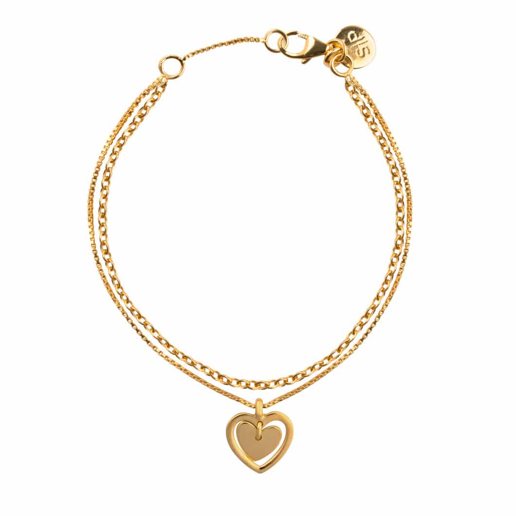 Syster P – The Heart in my Heart armband, guld