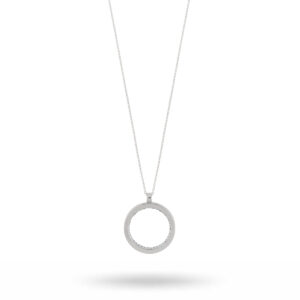 Snö of Sweden - Casey pendant långt halsband, silver/kristall