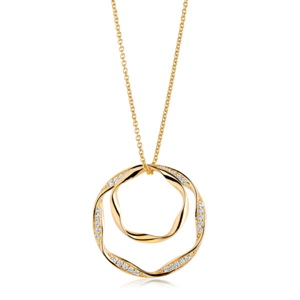 Sif Jakobs - Cetara Due Grande Halsband, guld/kristall