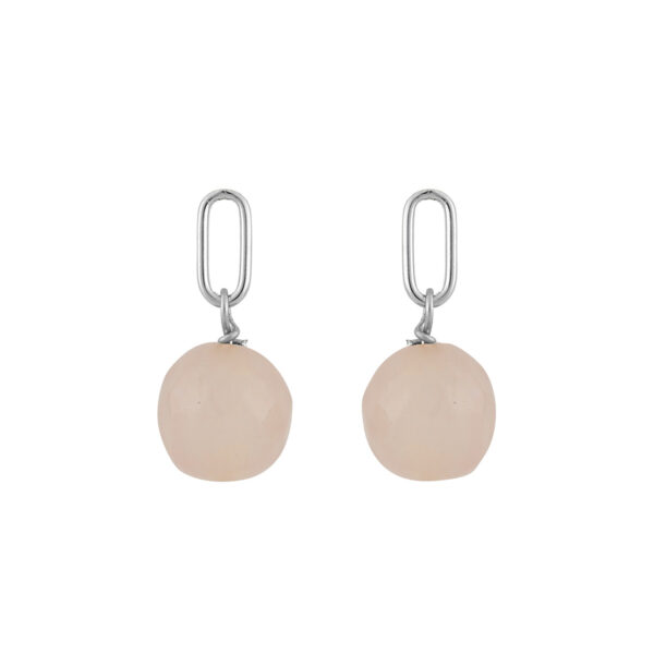 Snö of Sweden – Avion short örhängen, silver/rosa