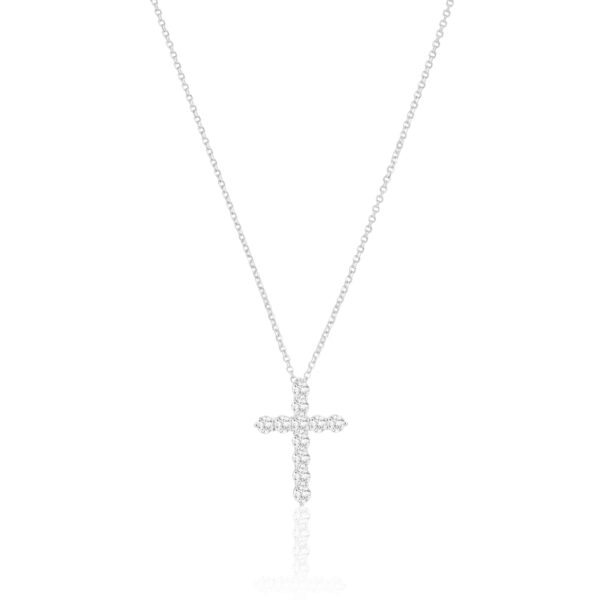 Belluno Croce Halsband | Silver | Vita Zirkoner