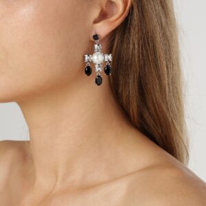 Leonora Ss Crystal | Black Örhängen | Silver - Bild 2