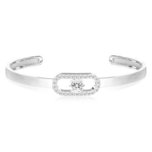 Ellisse Carezza Bangle | Silver | Vita Zirkoner