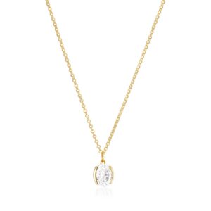 Ellisse Carezza Halsband | Guld | Vita Zirkoner