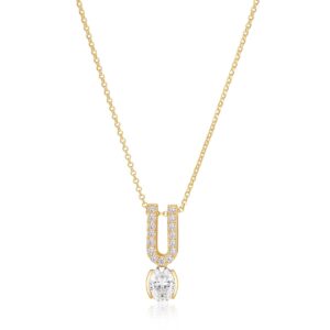 Ellisse Carezza Uno Halsband | Guld | Vita Zirkoner