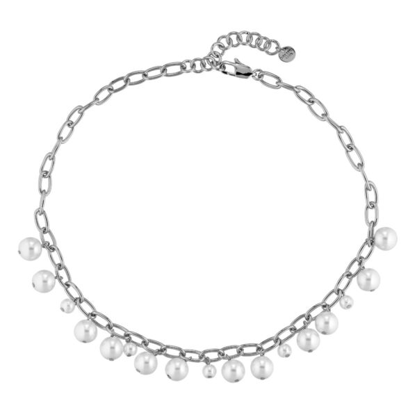 Gabriella Ss White Pearl Halsband | Silver