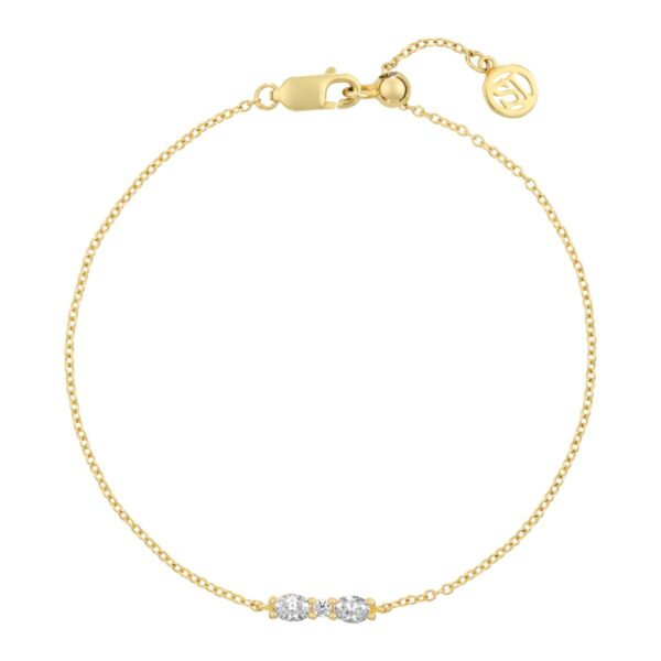 Ellera Ovale Bracelet | Guld | Vita Zirkoner