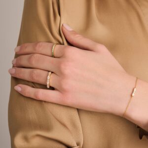 Ellera Ovale Bracelet | Guld | Vita Zirkoner - Bild 2