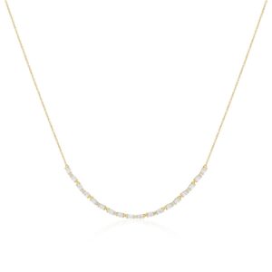 Ellera Ovale Piccolo Halsband | Guld | Vita Zirkoner