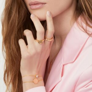 Ellera Quadrato Armband | Guld | Vita Zirkoner - Bild 2