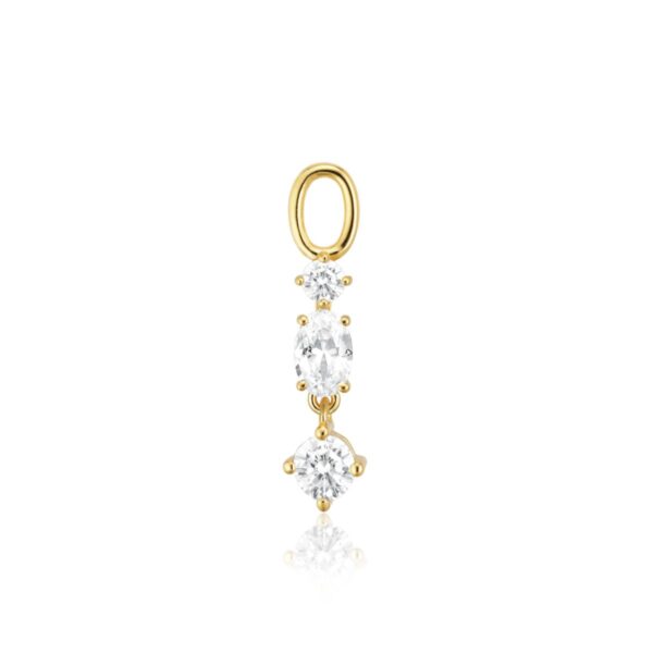 Pendolo Tre Charm | Guld | Vita Zirkoner