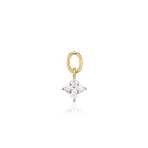 Lati Quattro Charm | Guld | Vita Zirkoner
