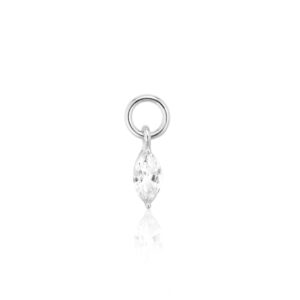 Occhio Charm | Silver | Vita Zirkoner