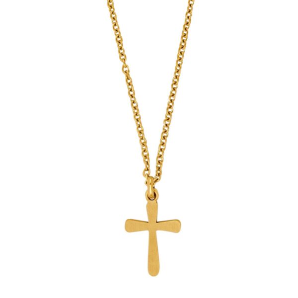 SON Kedja Stål Guldplätterad med kors