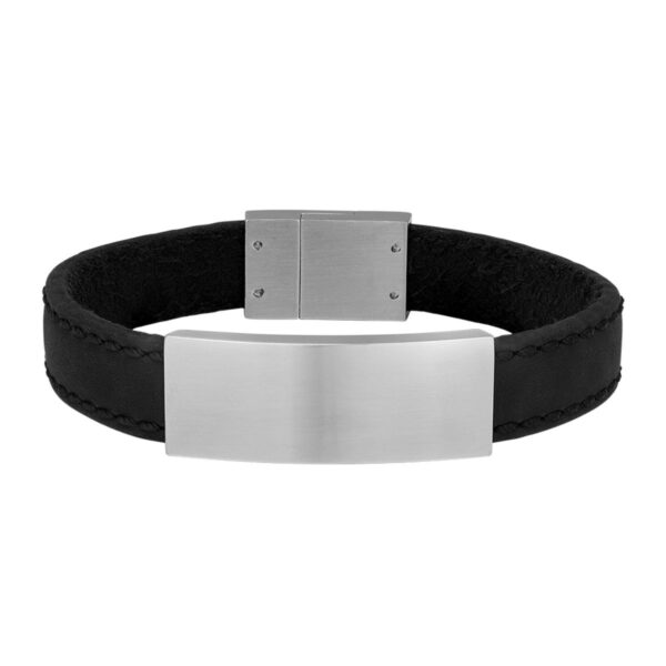 SON Armband svart kalvskinn 21cm 12mm 21