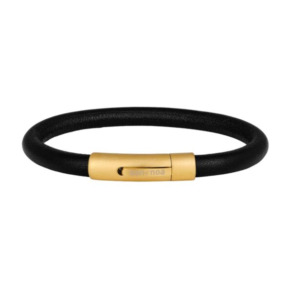 SON Armband svart kalvskinn 21cm 12mm 21