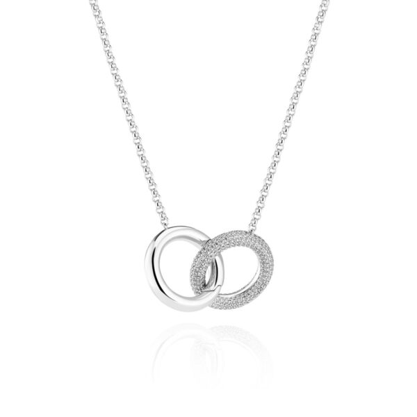Carrara Due Grande Halsband | Silver | Vita zirkoner