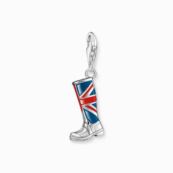 Charm-hängsmycke LONDON stövel med Union Jack, silver | Silver