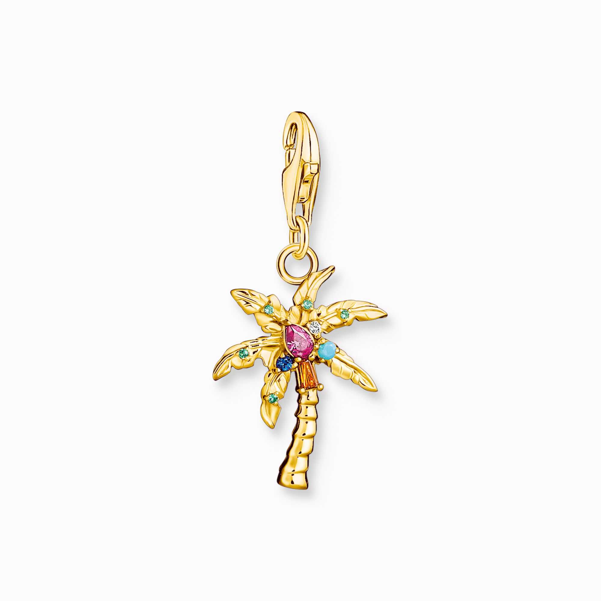 1934-488-7 Charm-hängsmycke färgglad palm guldpläterad | Guld - Bild 1