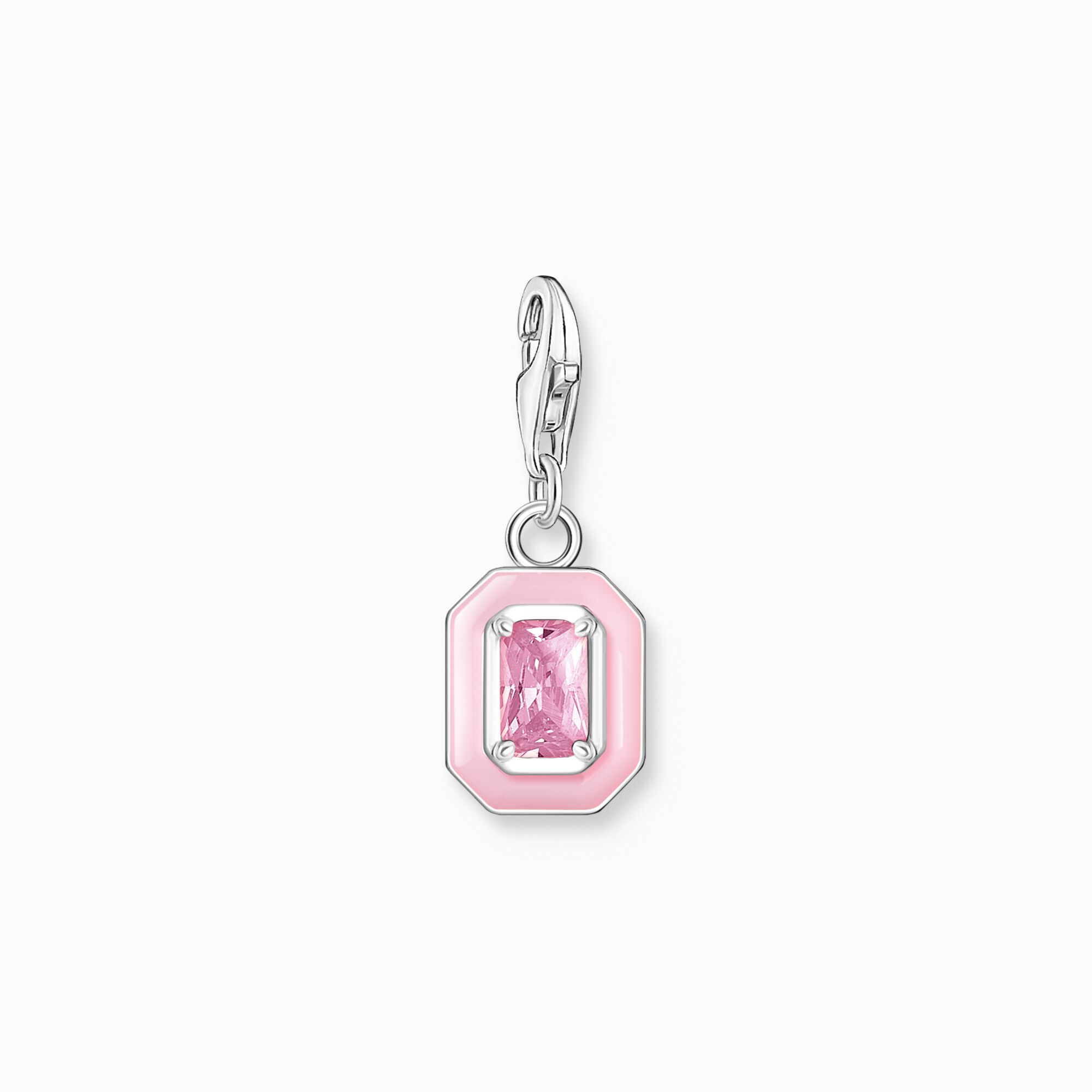 2030-041-9 Charm-hängsmycke rosa sten silver | Silver - Bild 1
