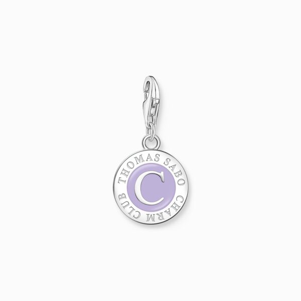 Charm med lila kallemalj och Coin silver | Silver