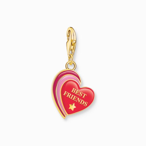 Charm-hängsmycke BEST FRIENDS-hjärta, förgyllt | Guld