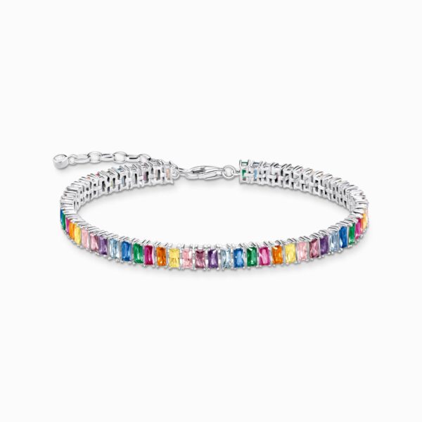 Tennisarmband med färgglad stenar silver | Silver | 16-19 cm16,00 - 19,00 cm