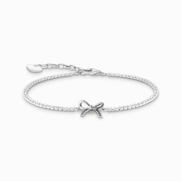 Armband med vita stenar silver | Silver | 16-19 cm