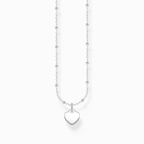 Silverhalsband med hjärthänge | Silver | 40-45 cm
