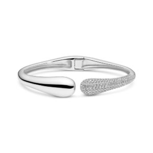 Goccia Bangle | Silver | Vita zirkoner