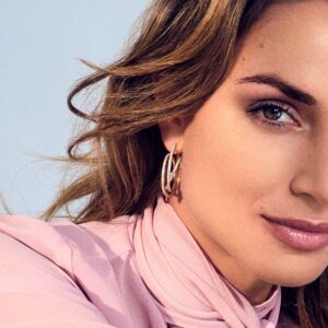 Spirale Grande Earrings | Guld | Vita zirkoner - Bild 2