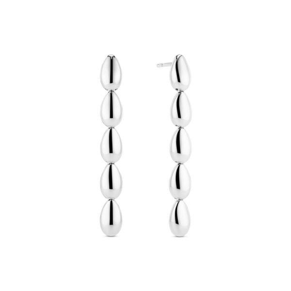Goccia Cinque Pianura Earrings | Silver |