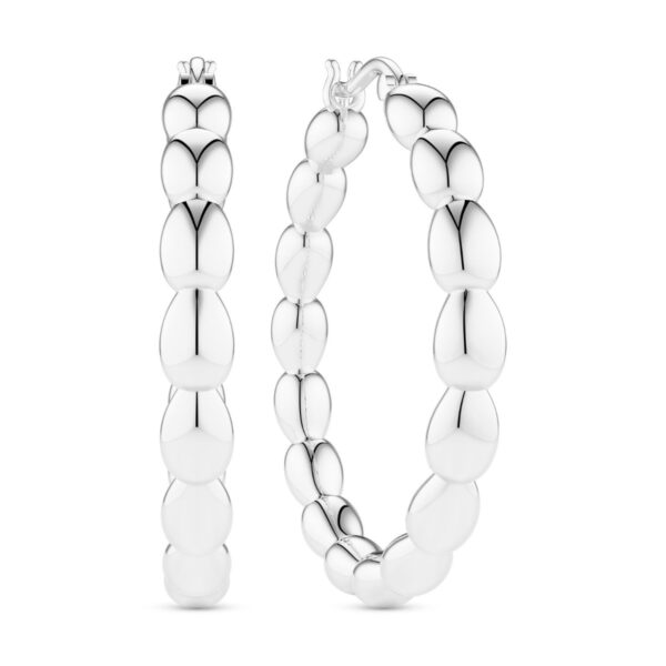 Goccia Cerchi Pianura Grande Earrings | Silver |
