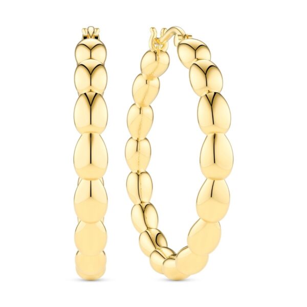 Goccia Cerchi Pianura Grande Earrings | Guld |