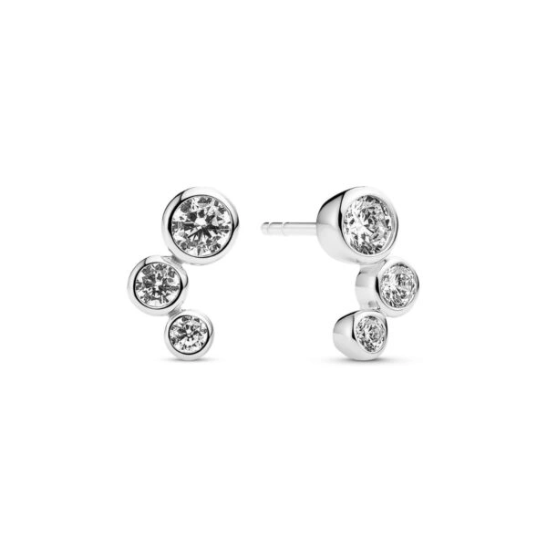 Sardinien Tre Earrings | Silver | Vita zirkoner