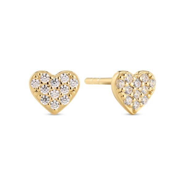 Cuore Earrings | Guld | Vita zirkoner