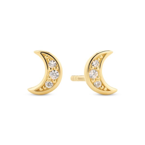 Luna Earrings | Guld | Vita zirkoner