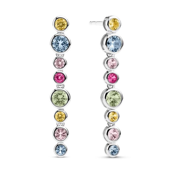 Sardinien Lungo Piccolo Earrings | Silver | Multifärgade zirkoner
