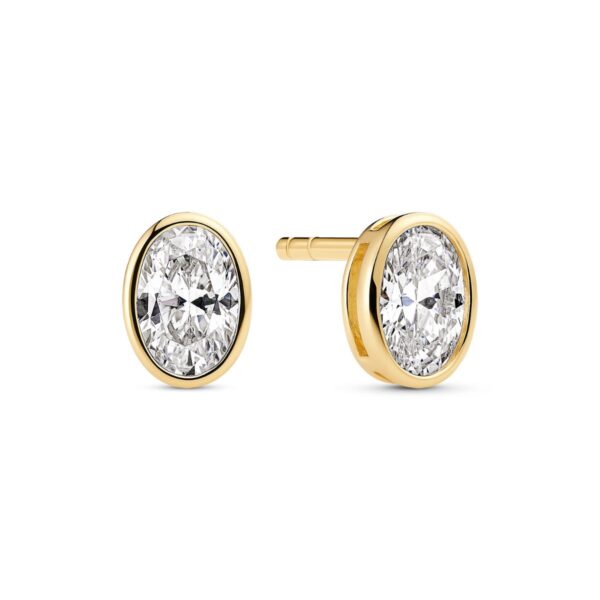 Sardinien Ovale Earrings | Guld | Vita zirkoner