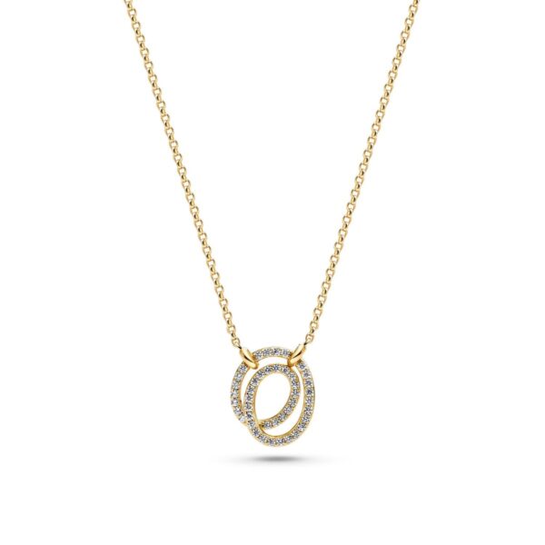 Spirale Due Necklace | Guld | Vita zirkoner
