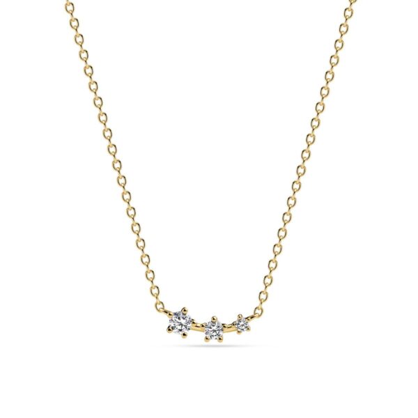 Lucente Tre Necklace | Guld | Vita zirkoner