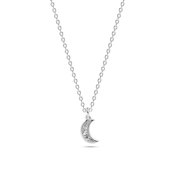 Luna Necklace | Silver | Vita zirkoner
