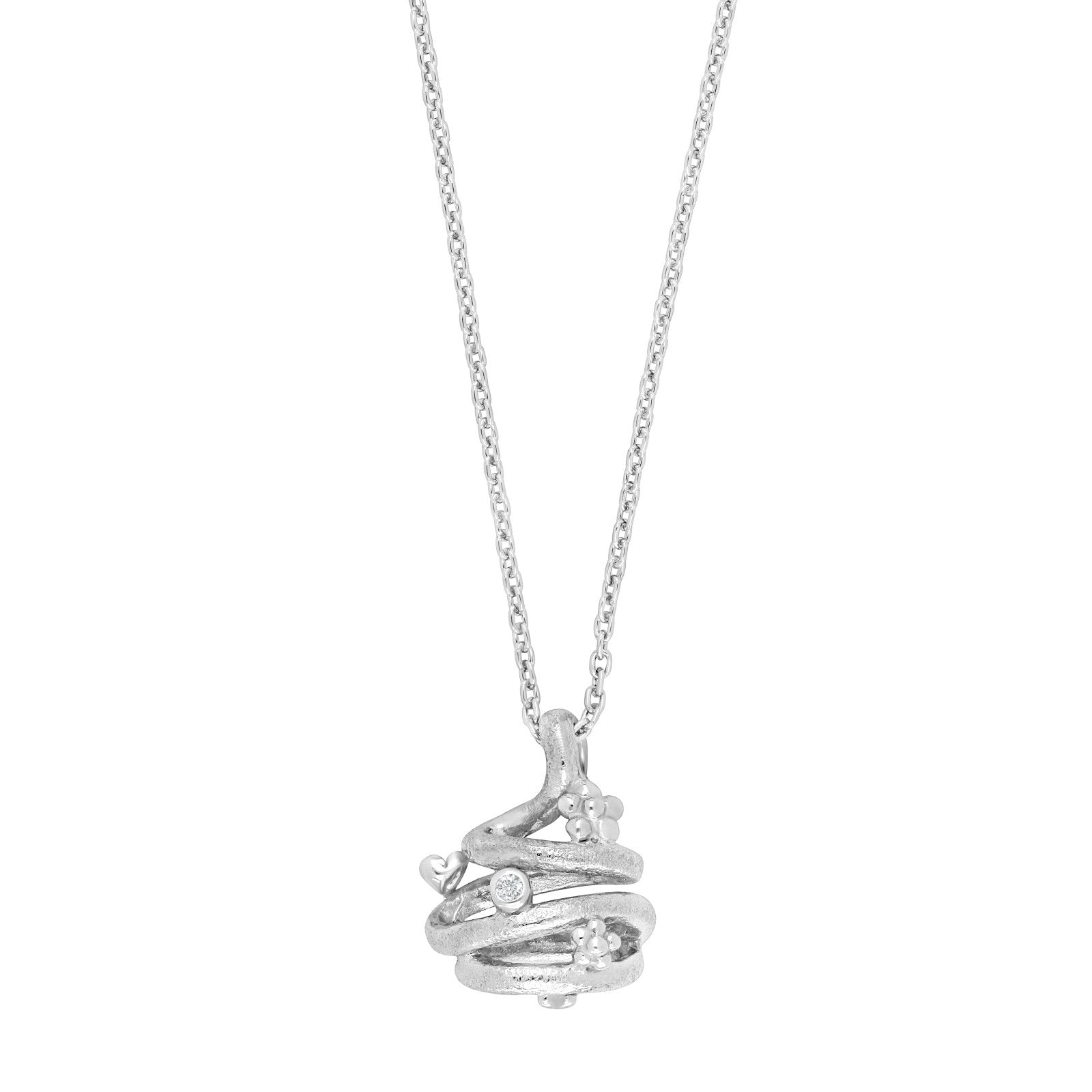 20060100900_10 Rhod. silverhalsband med Zirkonia inkl. kedja - Bild 1