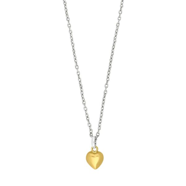 Rhod. silverhalsband med 8ct hjärta