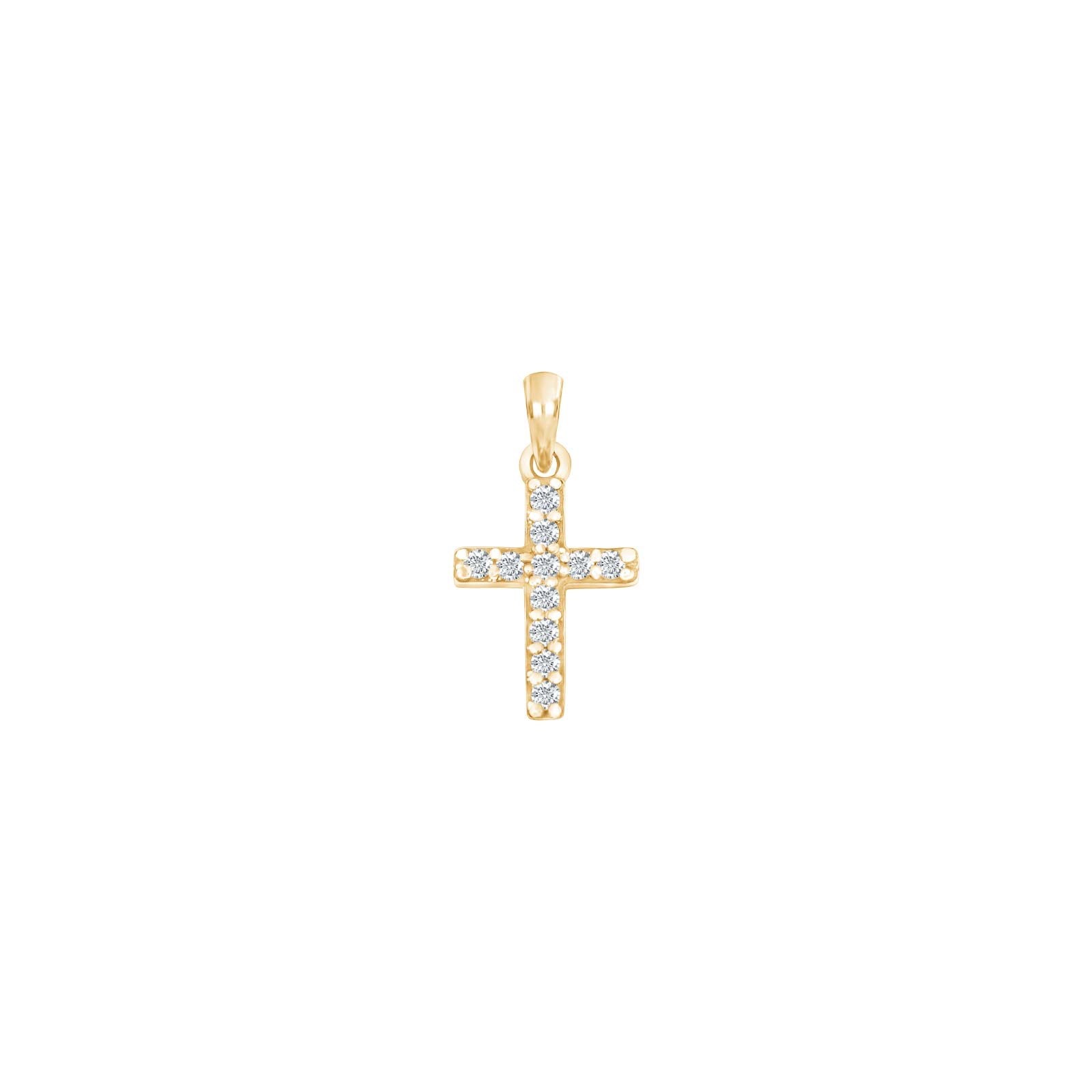 20250135900 Förgyllt silverkors med Zirkonia 12mm - Bild 1