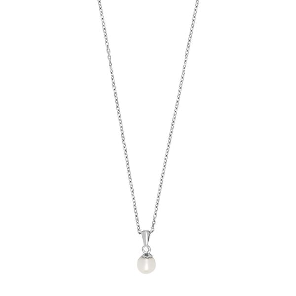 Silver rhod. hänge 6mm sötvattenspärla