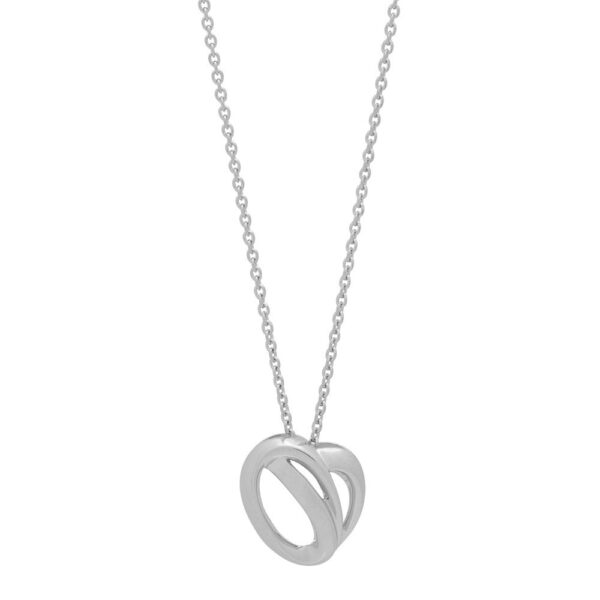 Rhod. silverhalsband hjärta