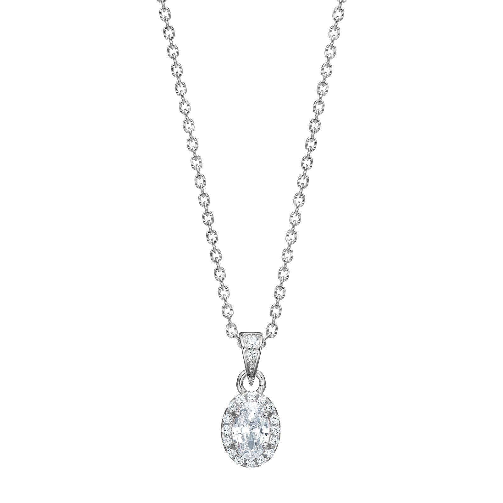 20450090900_10 Silverhalsband med Zirkonia - Bild 1