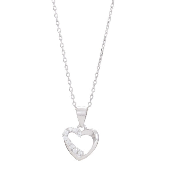 Rhod. silverhalsband hjärta 11mm inkl. halsband