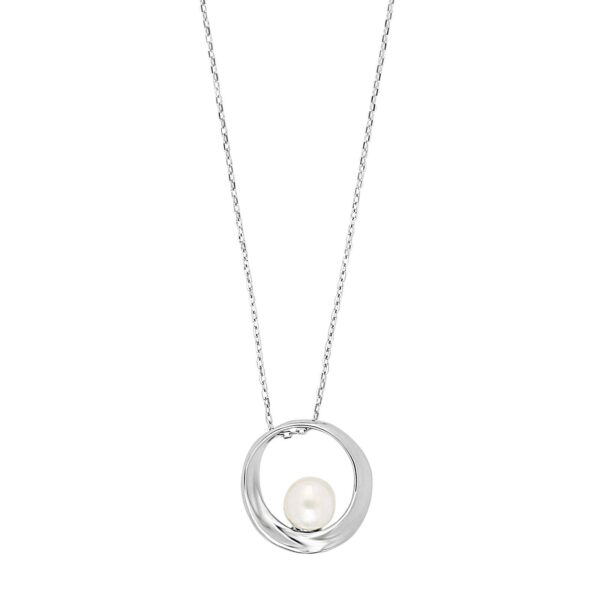 Rhodinerat silverhalsband med sötvattenspärla